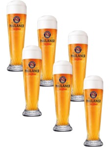 Paulaner Bier Gläser Set 6er 0,5 Liter Neu Weizenbier. Paulaner Beer Glasses, Pint